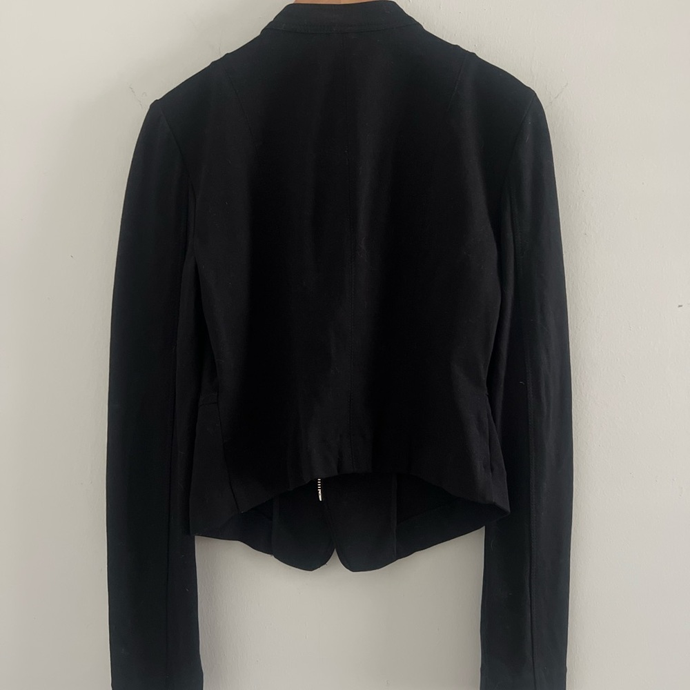 WHBM Black Stretch Zip Up Jacket W/ Gold Accents Sz XS - Picture 3 of 3